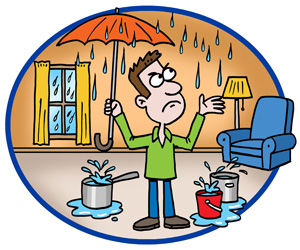 Image of a person with a leaky roof